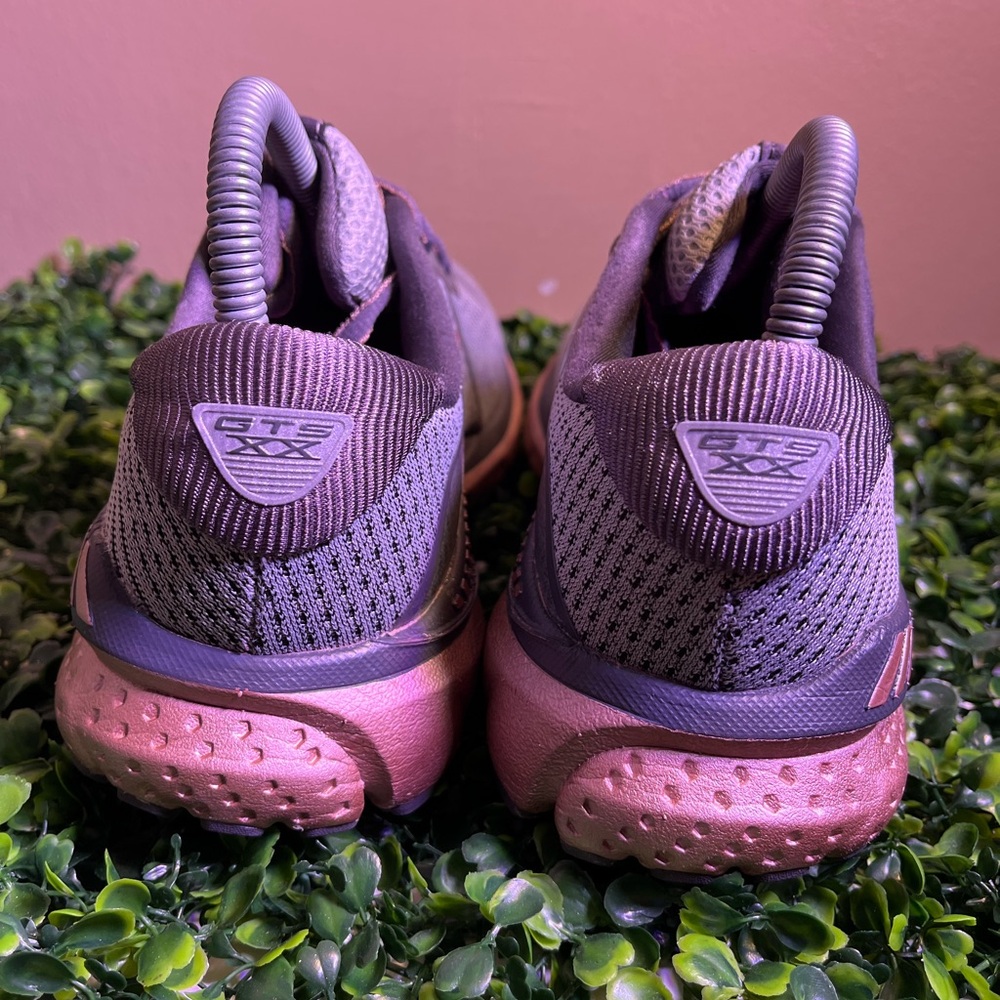 🔥 BROOKS ADRENALINE GTS 20 GREY ROSE PINK WOMENS SIZE 7 RUNNING SHOE 1202961b067 - Picture 4 of 9